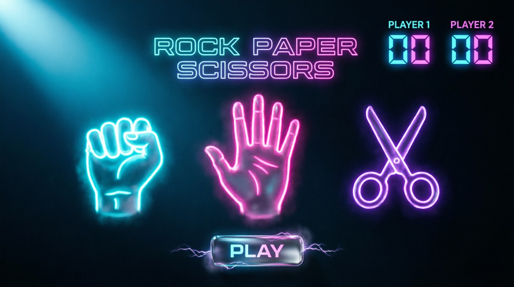 Rock Paper Scissors Neon